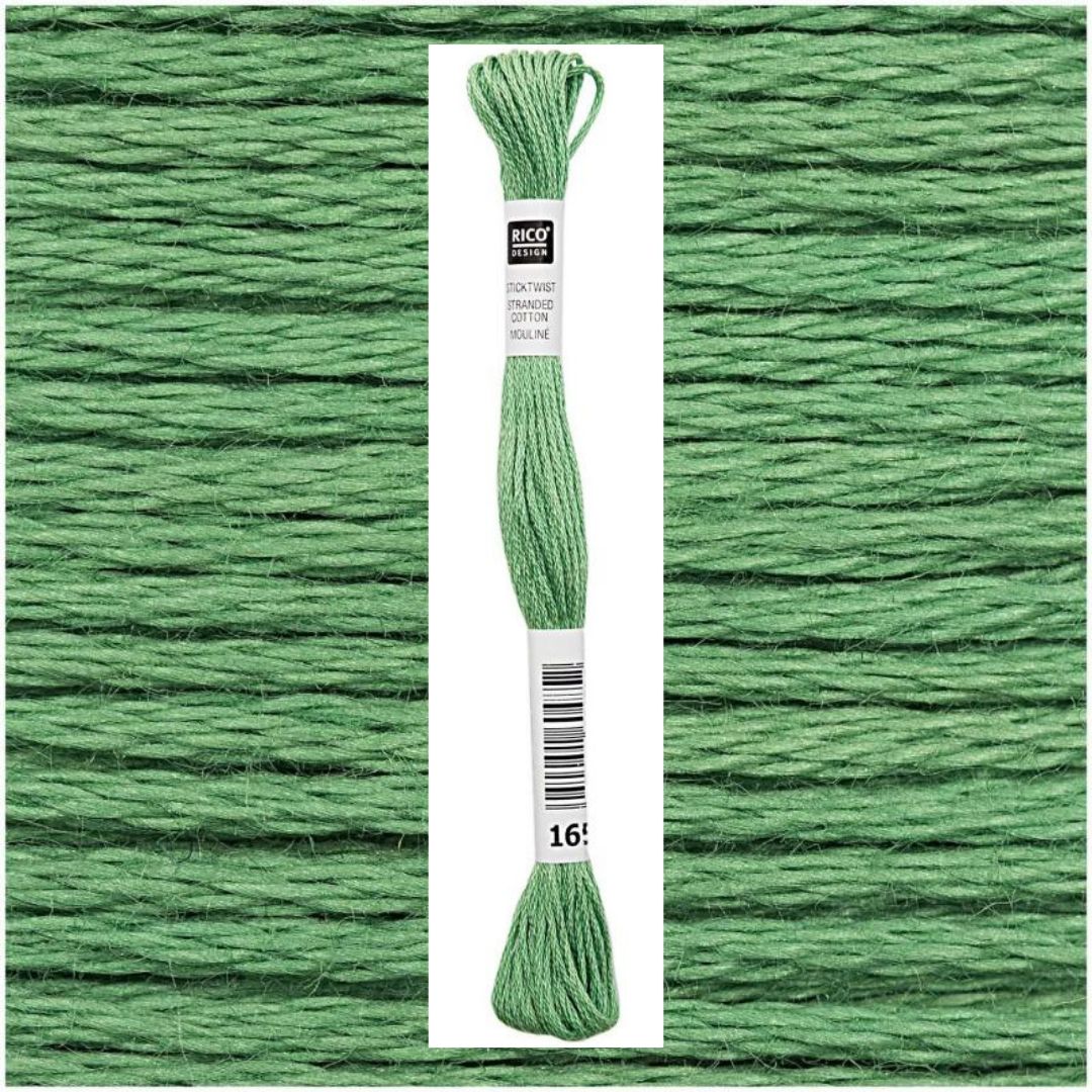 Stickgarn Sticktwist Rico-Design 6-fach 8m 100% Baumwolle Nr. 165 Farbe blattgrün 02