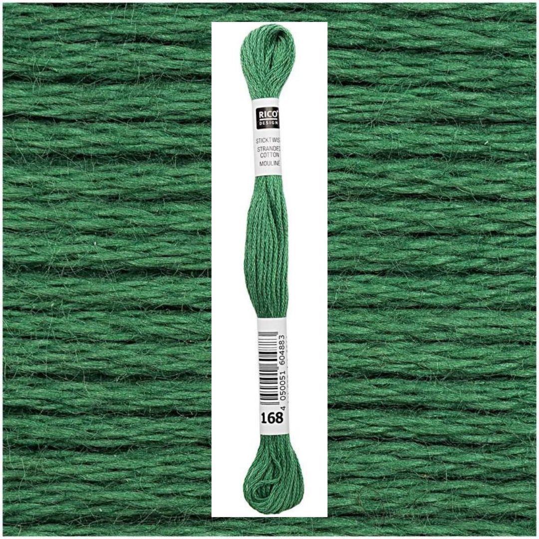 Stickgarn Sticktwist Rico-Design 6-fach 8m 100% Baumwolle Nr. 168 Farbe seegrün 03