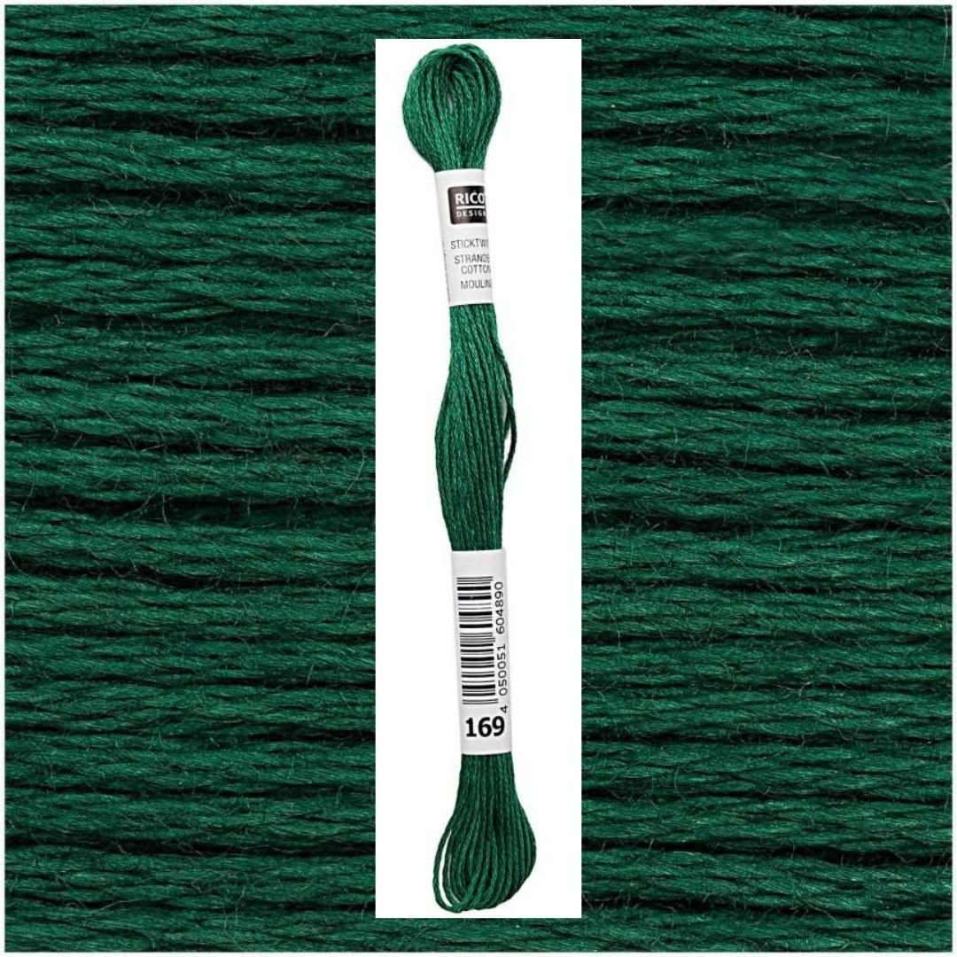 Stickgarn Sticktwist Rico-Design 6-fach 8m 100% Baumwolle Nr. 169 Farbe seegrün 04
