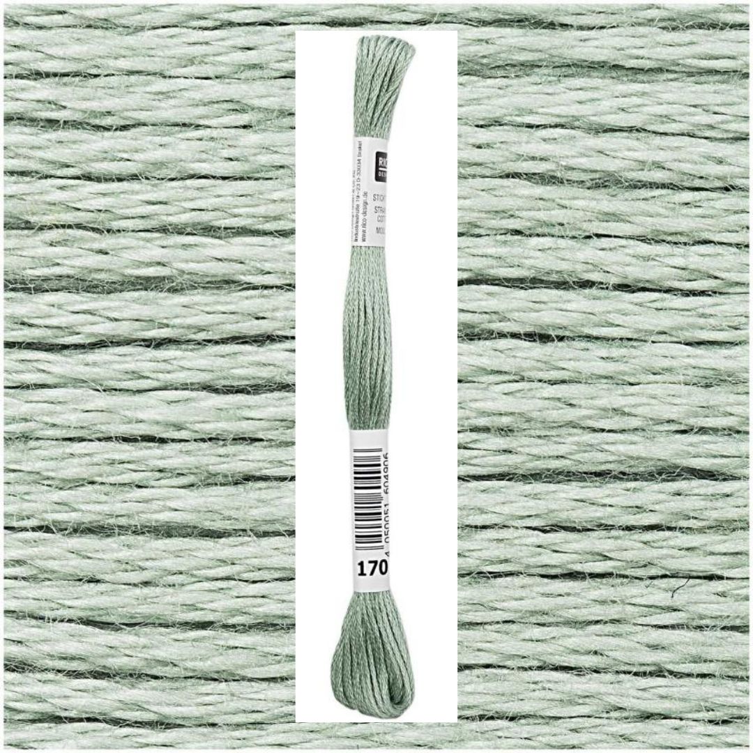 Stickgarn Sticktwist Rico-Design 6-fach 8m 100% Baumwolle Nr. 170 Farbe tannengrün 01