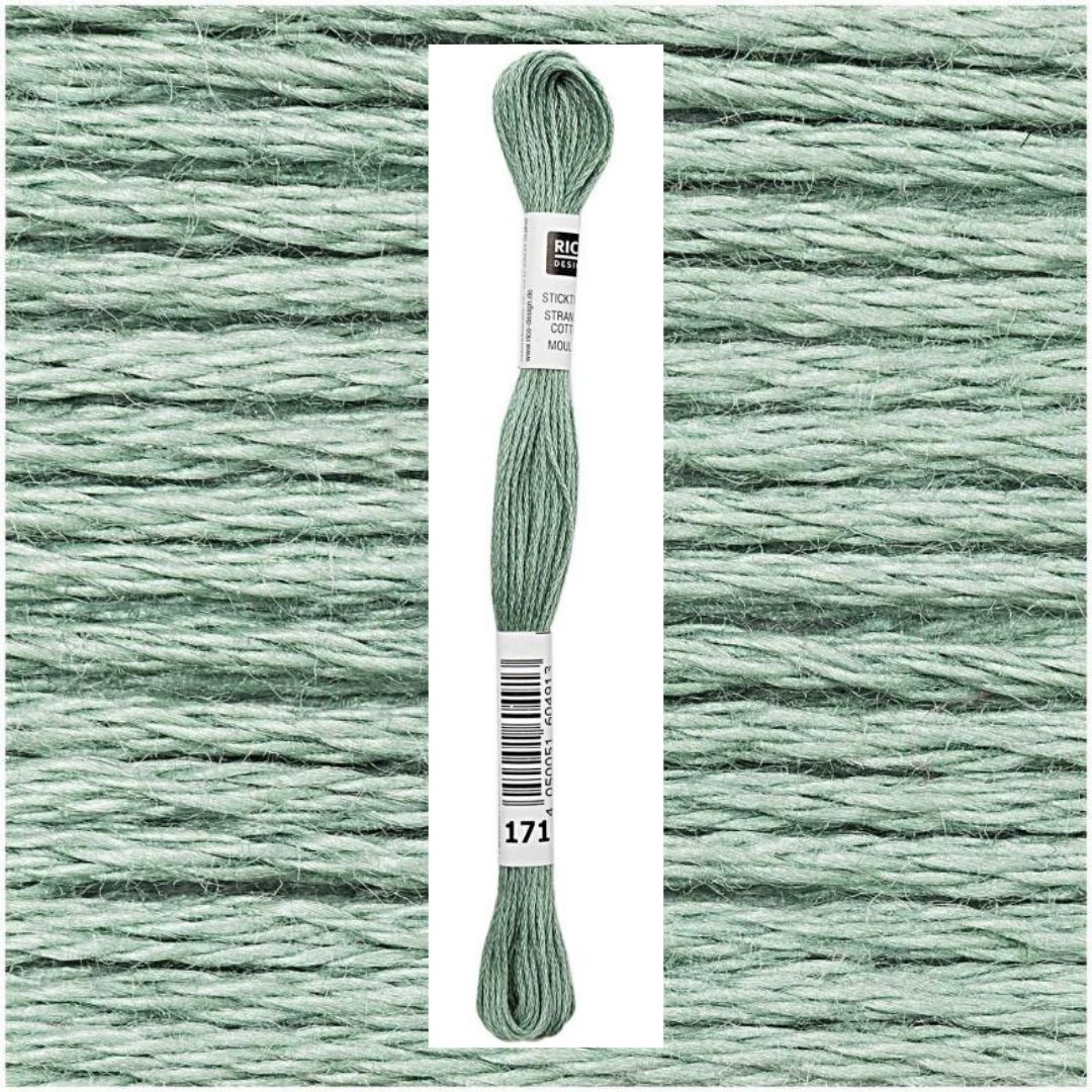 Stickgarn Sticktwist Rico-Design 6-fach 8m 100% Baumwolle Nr. 171 Farbe dunkelgrün 02