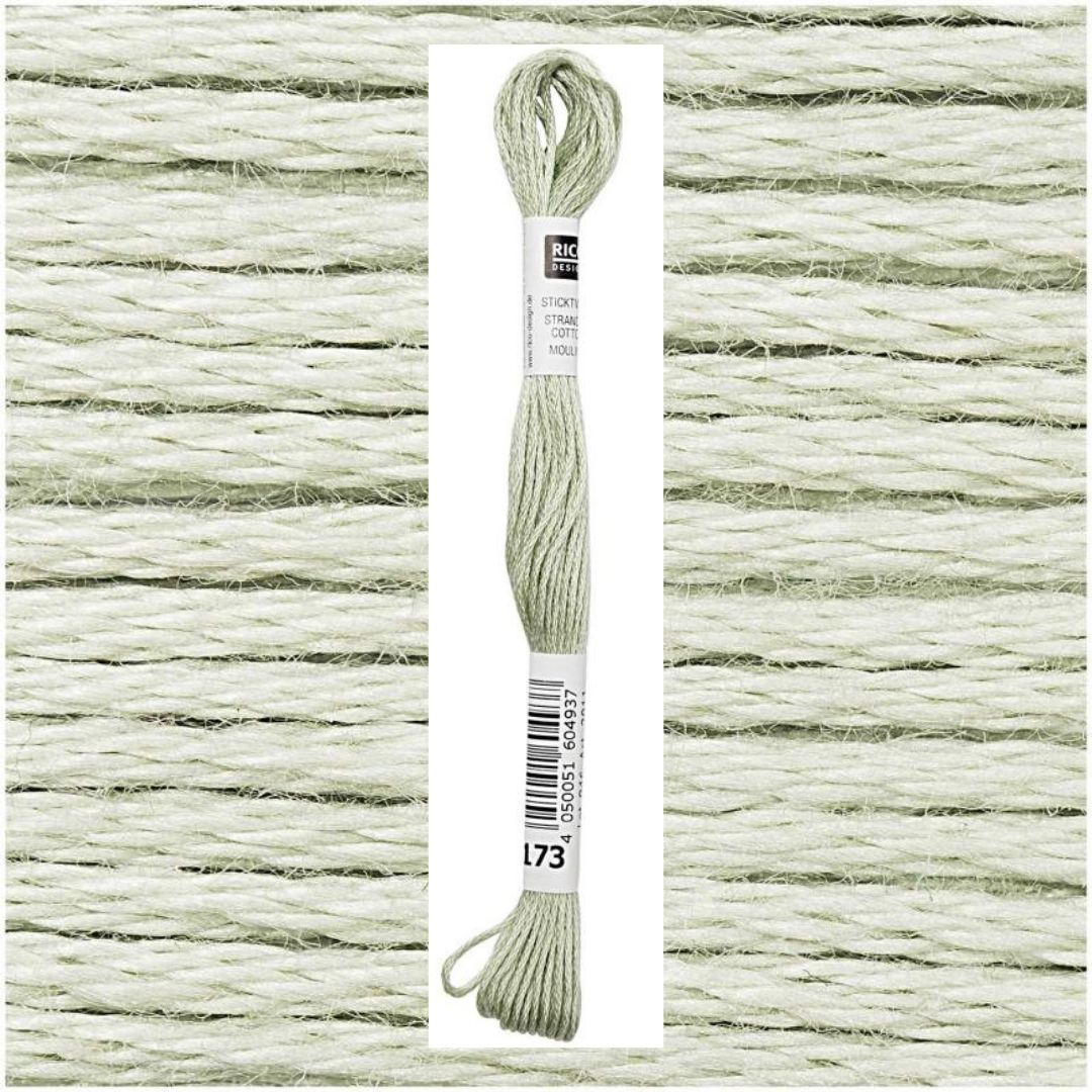 Stickgarn Sticktwist Rico-Design 6-fach 8m 100% Baumwolle Nr. 173 Farbe tannengrün 01