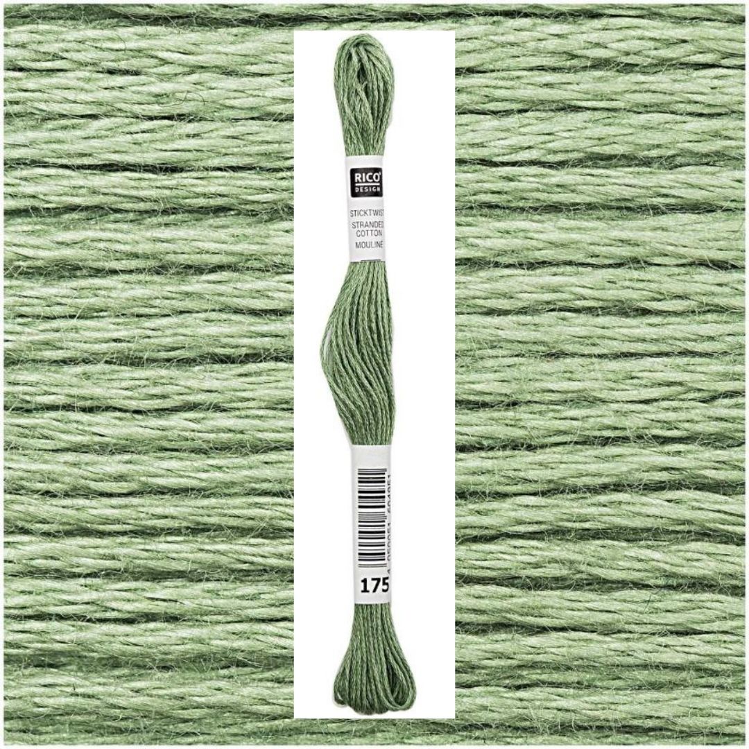 Stickgarn Sticktwist Rico-Design 6-fach 8m 100% Baumwolle Nr. 175 Farbe tannengrün 03