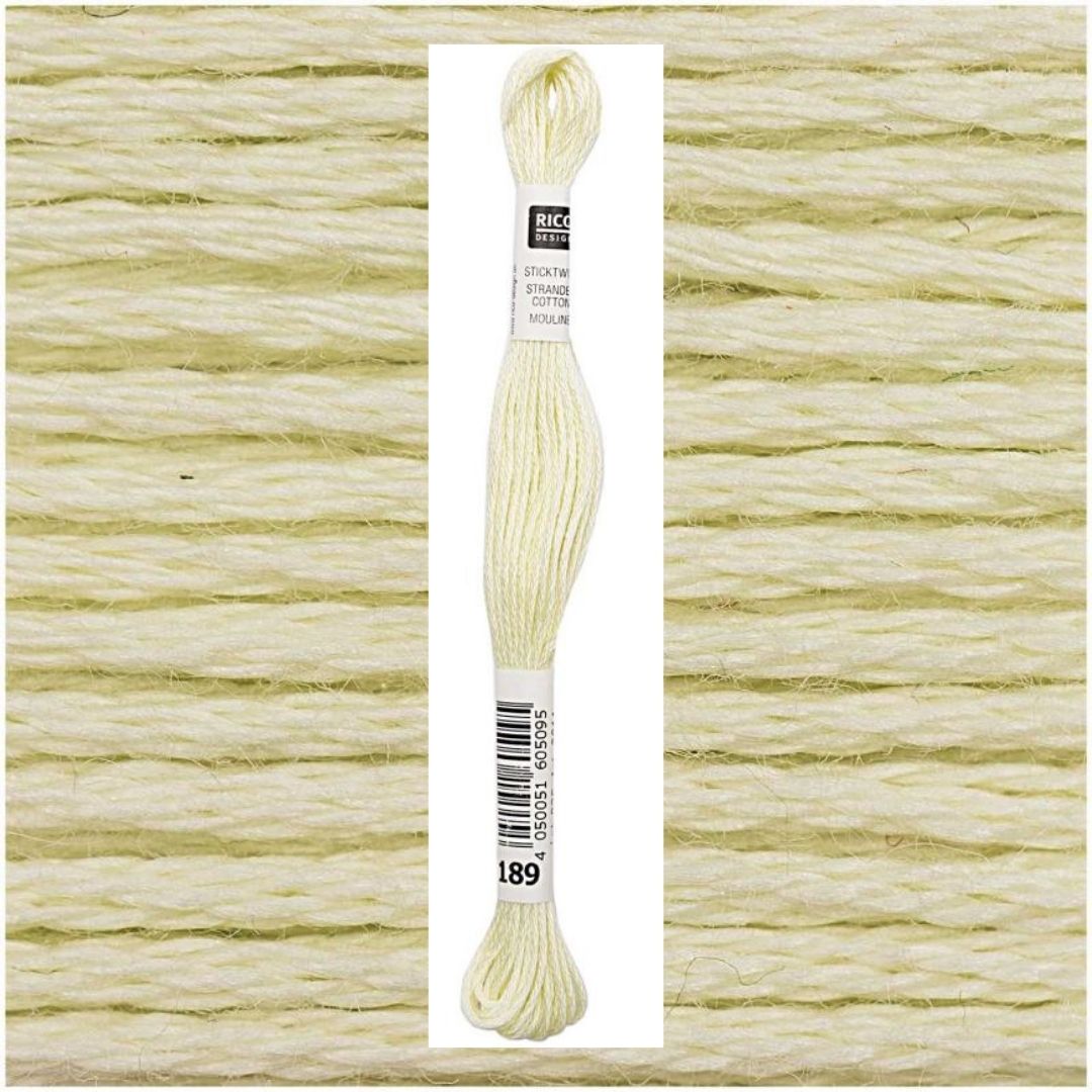 Stickgarn Sticktwist Rico-Design 6-fach 8m 100% Baumwolle Nr. 189 Farbe hellgrün 01
