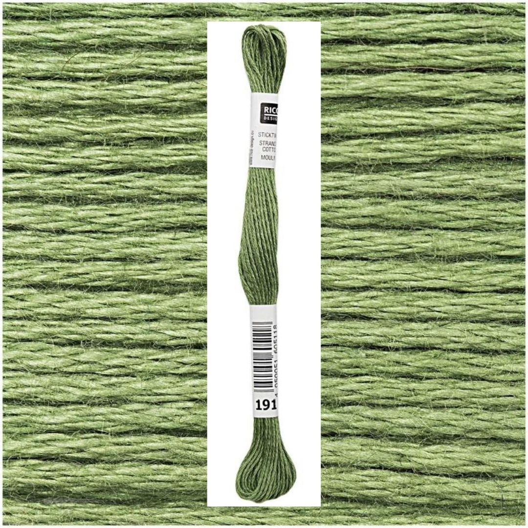 Stickgarn Sticktwist Rico-Design 6-fach 8m 100% Baumwolle Nr. 191 Farbe hellgrün 03