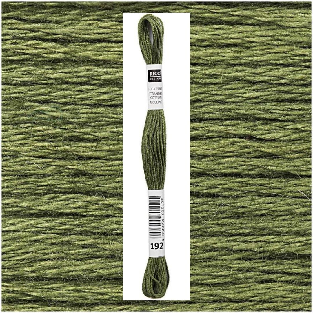 Stickgarn Sticktwist Rico-Design 6-fach 8m 100% Baumwolle Nr. 192 Farbe hellgrün 04