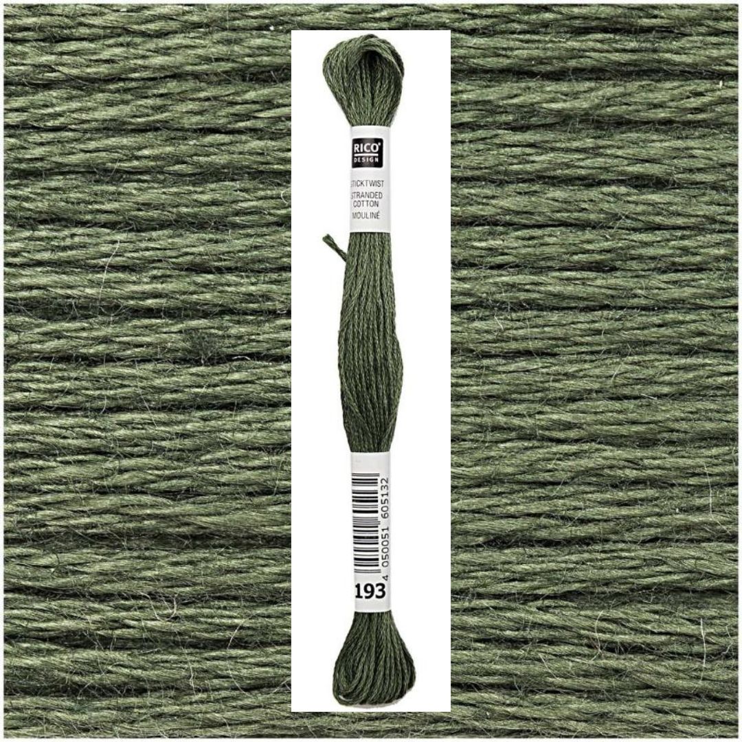 Stickgarn Sticktwist Rico-Design 6-fach 8m 100% Baumwolle Nr. 193 Farbe hellgrün 05