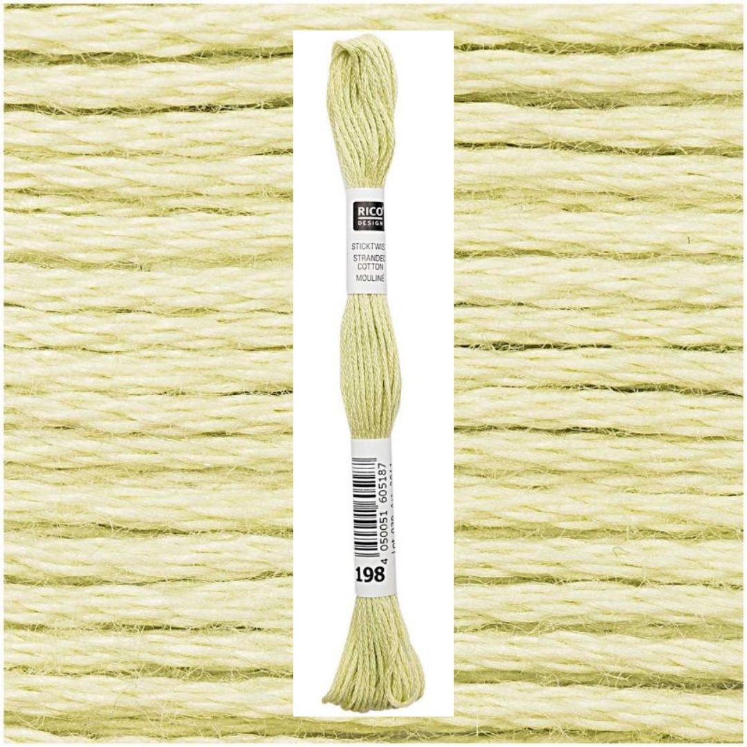 Stickgarn Sticktwist Rico-Design 6-fach 8m 100% Baumwolle Nr. 198 Farbe grün 01