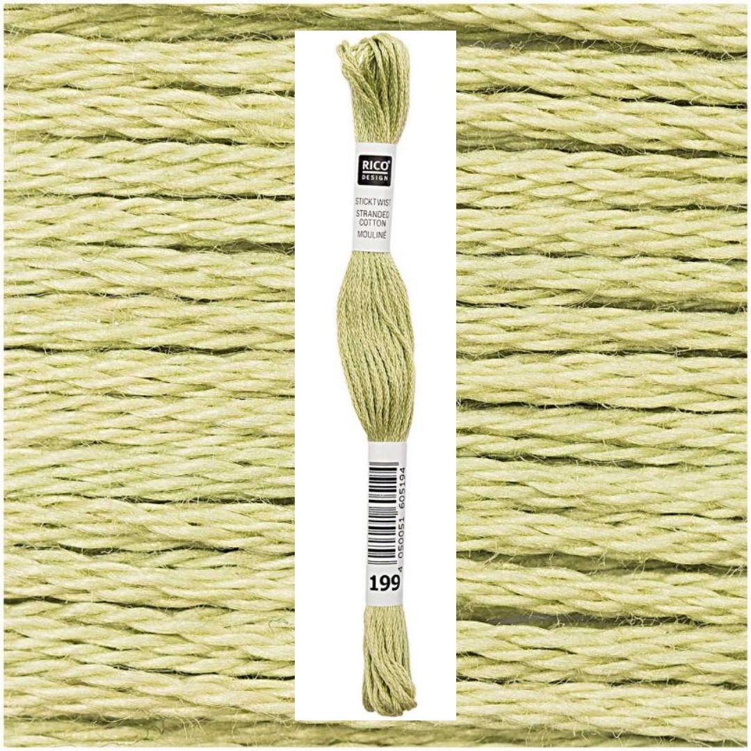 Stickgarn Sticktwist Rico-Design 6-fach 8m 100% Baumwolle Nr. 199 Farbe grün 02