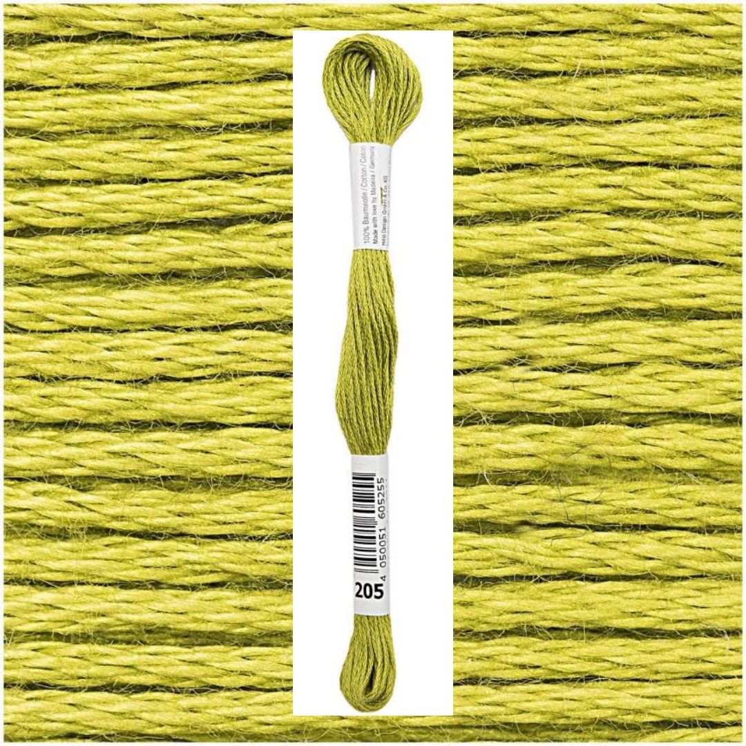 Stickgarn Sticktwist Rico-Design 6-fach 8m 100% Baumwolle Nr. 205 Farbe kiwigrün 02