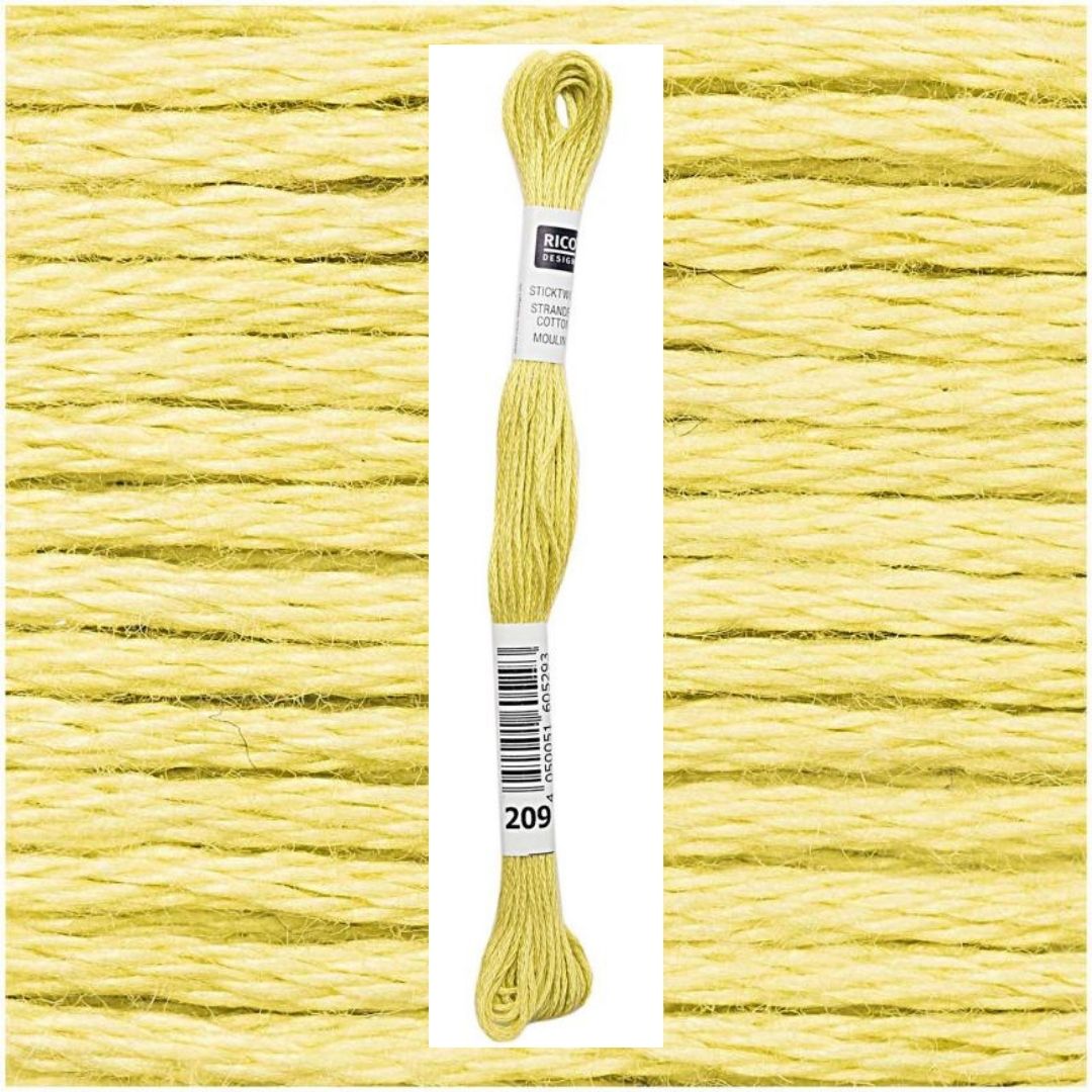 Stickgarn Sticktwist Rico-Design 6-fach 8m 100% Baumwolle Nr. 209 Farbe olivgrün 02