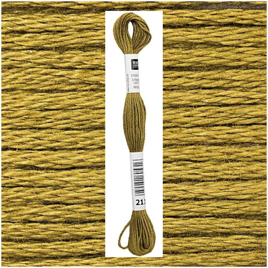 Stickgarn Sticktwist Rico-Design 6-fach 8m 100% Baumwolle Nr. 211 Farbe olivgrün 04