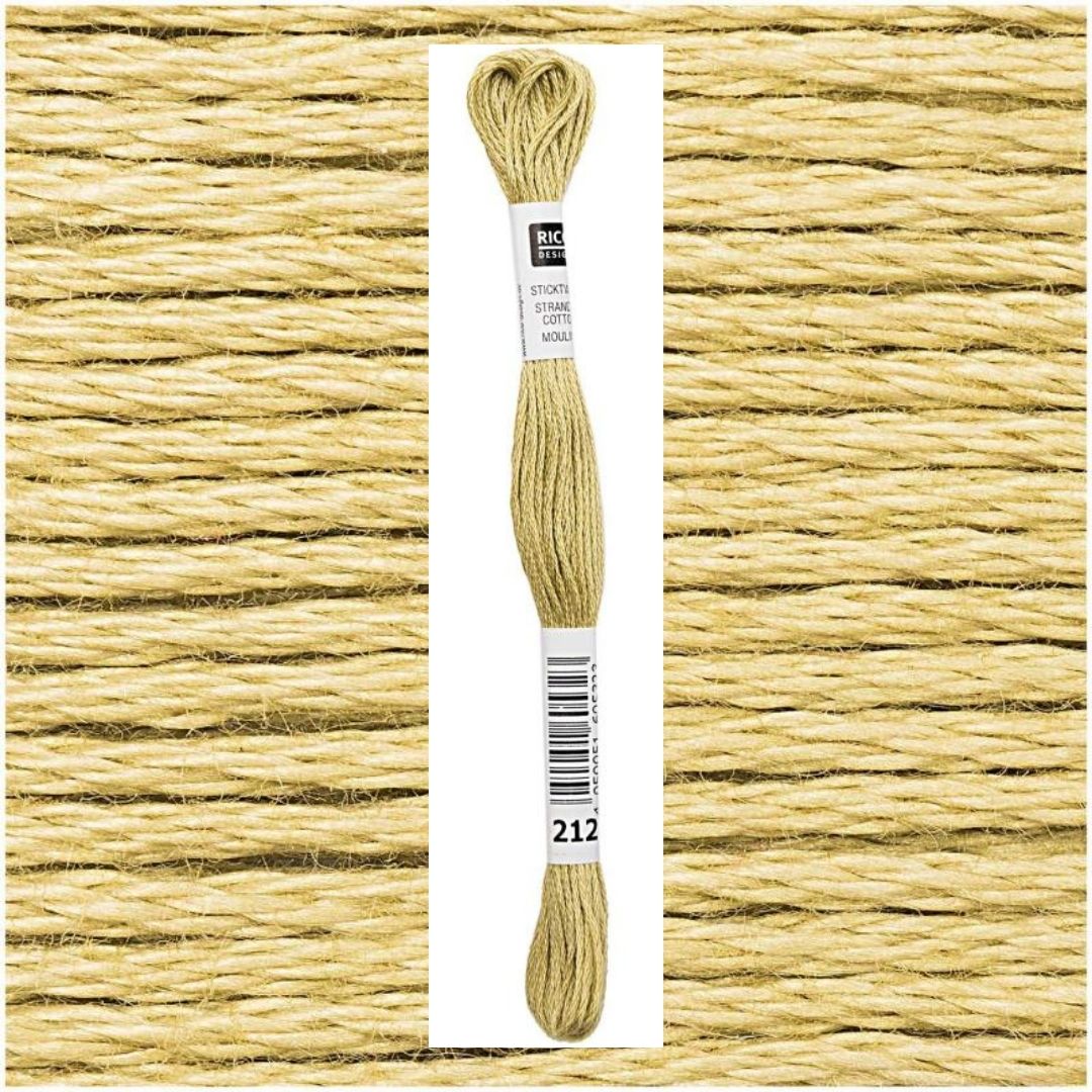 Stickgarn Sticktwist Rico-Design 6-fach 8m 100% Baumwolle Nr. 212 Farbe schilf 01