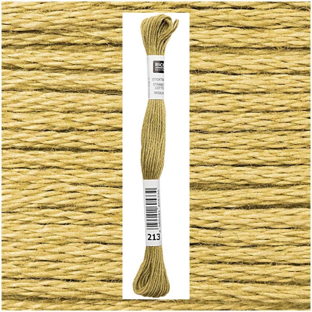 Stickgarn Sticktwist Rico-Design 6-fach 8m 100% Baumwolle Nr. 213 Farbe schilf 02