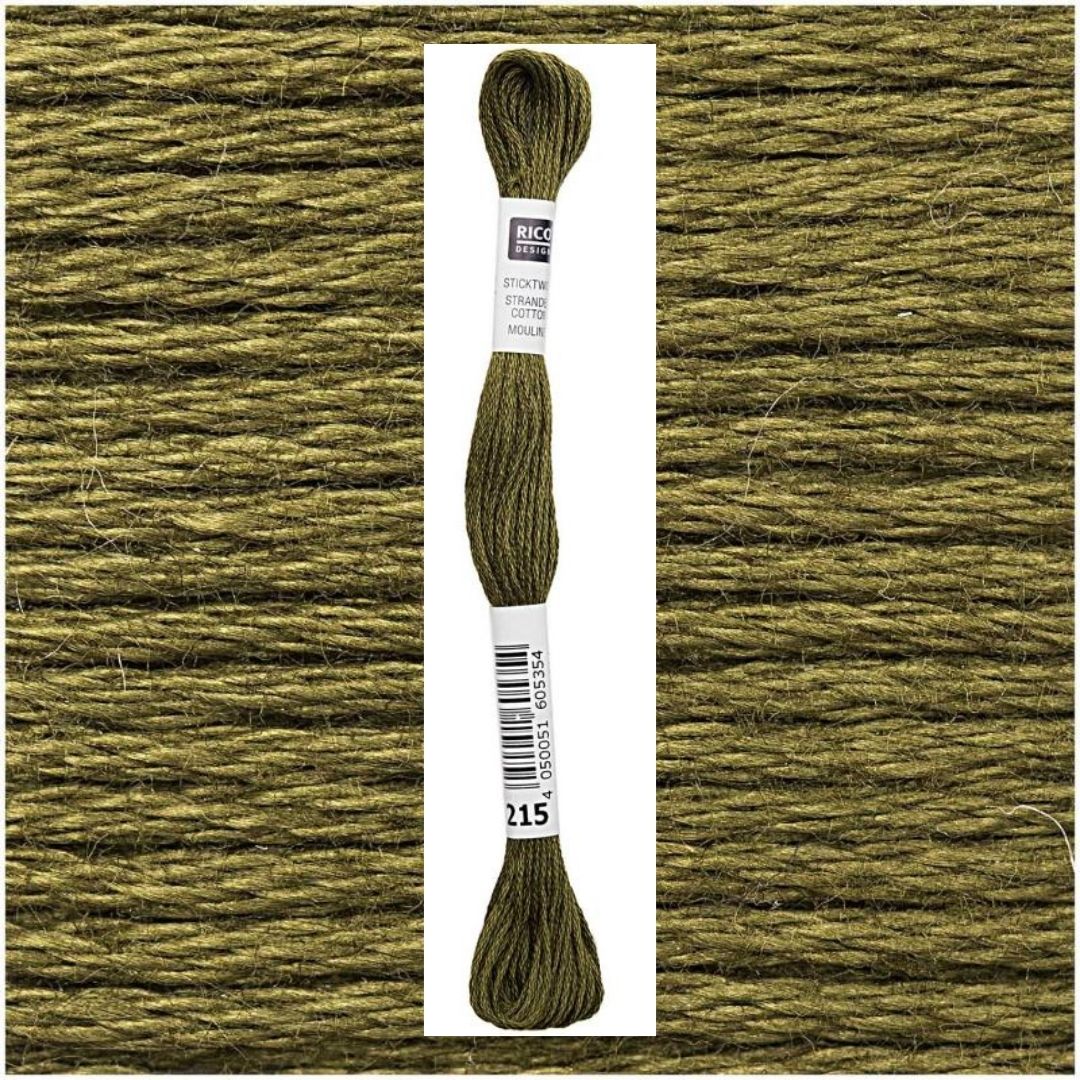 Stickgarn Sticktwist Rico-Design 6-fach 8m 100% Baumwolle Nr. 215 Farbe schilf 04