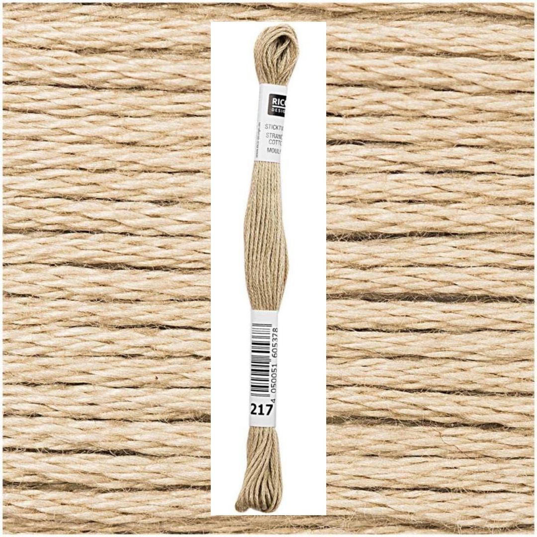 Stickgarn Sticktwist Rico-Design 6-fach 8m 100% Baumwolle Nr. 217 Farbe kiesel 02