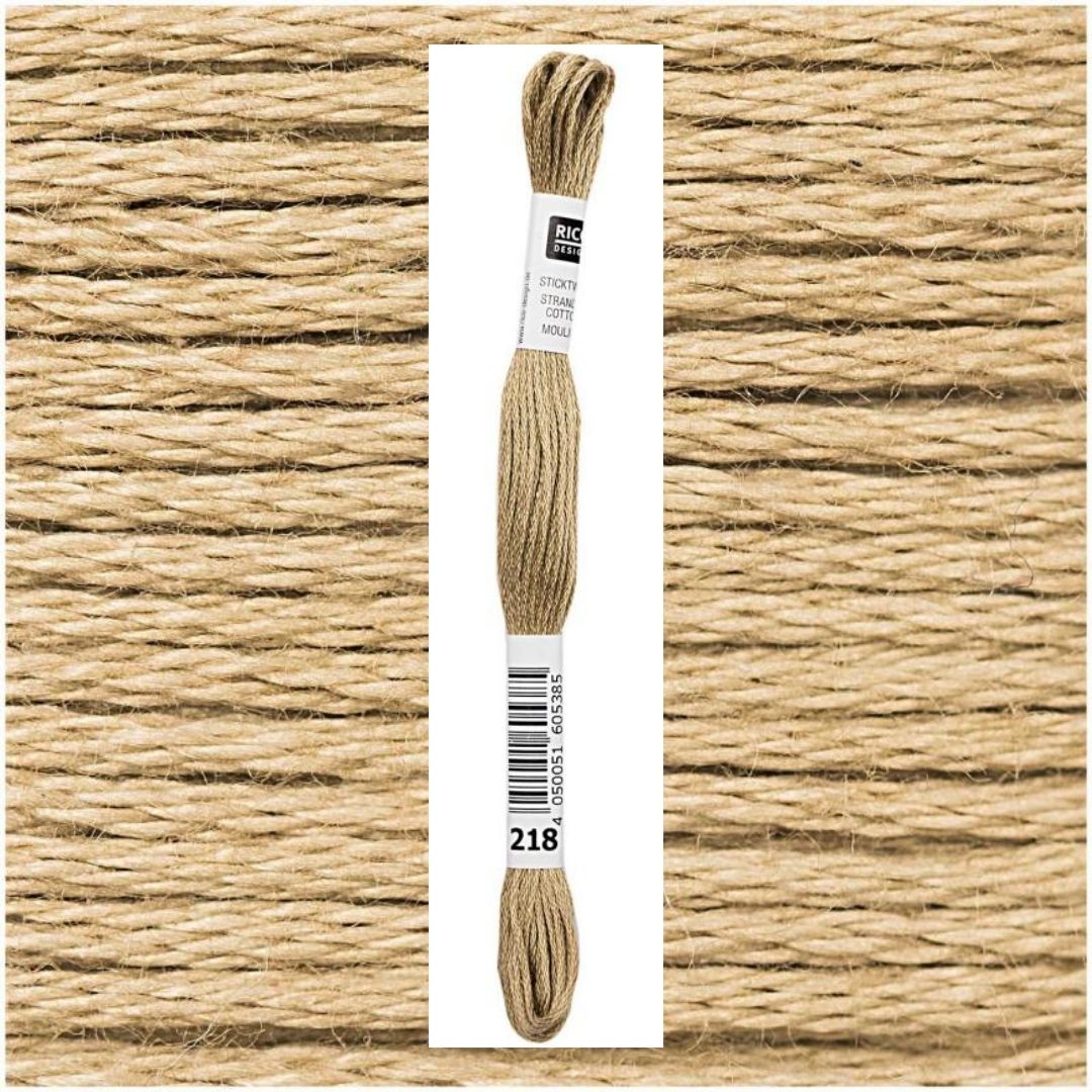 Stickgarn Sticktwist Rico-Design 6-fach 8m 100% Baumwolle Nr. 218 Farbe kiesel 03