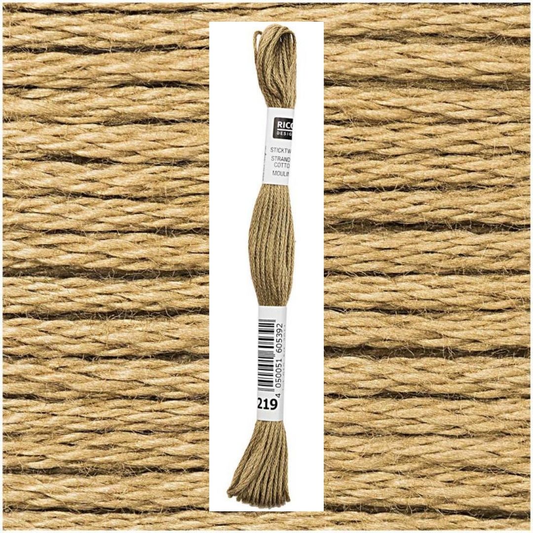 Stickgarn Sticktwist Rico-Design 6-fach 8m 100% Baumwolle Nr. 219 Farbe kiesel 04