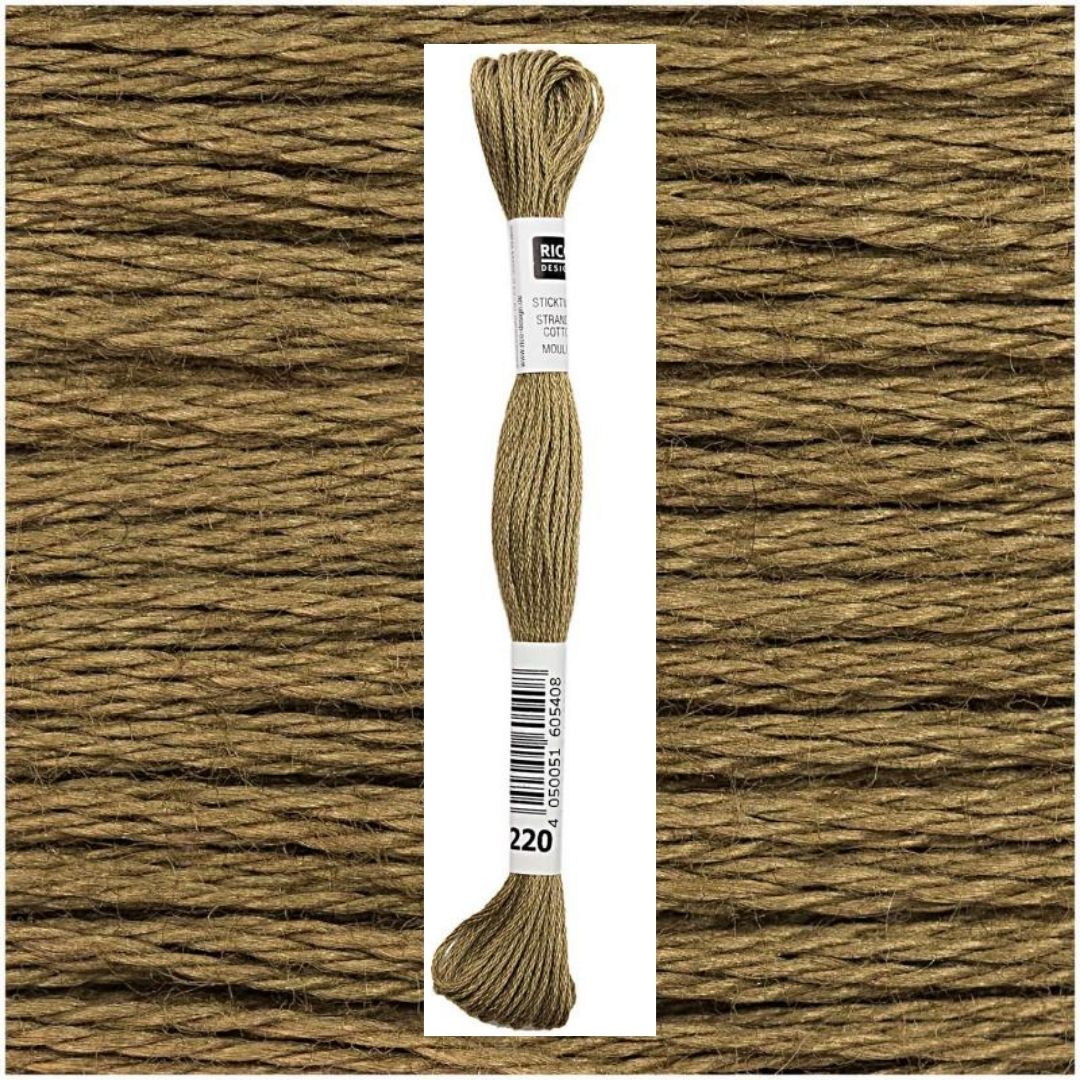 Stickgarn Sticktwist Rico-Design 6-fach 8m 100% Baumwolle Nr. 220 Farbe kiesel 05