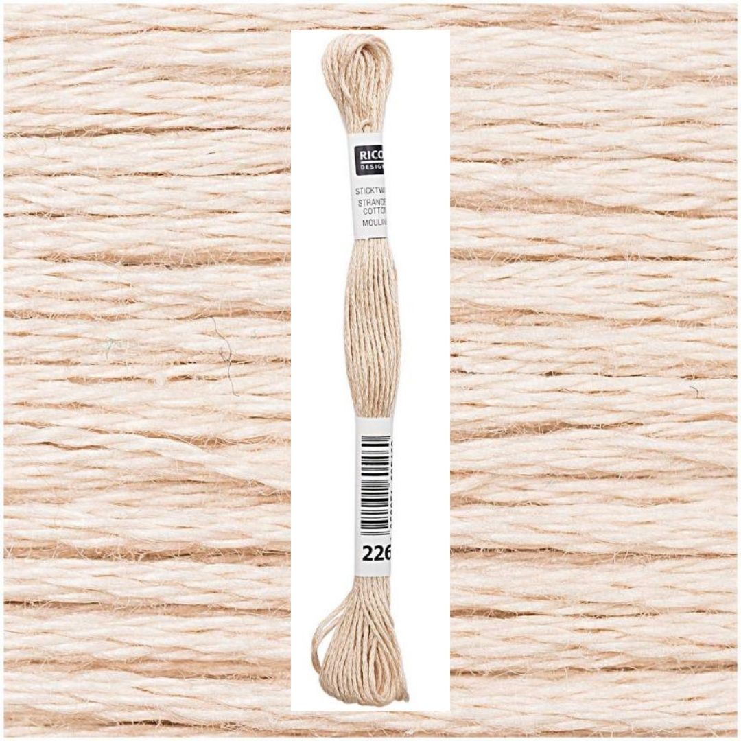 Stickgarn Sticktwist Rico-Design 6-fach 8m 100% Baumwolle Nr. 226 Farbe beige 01