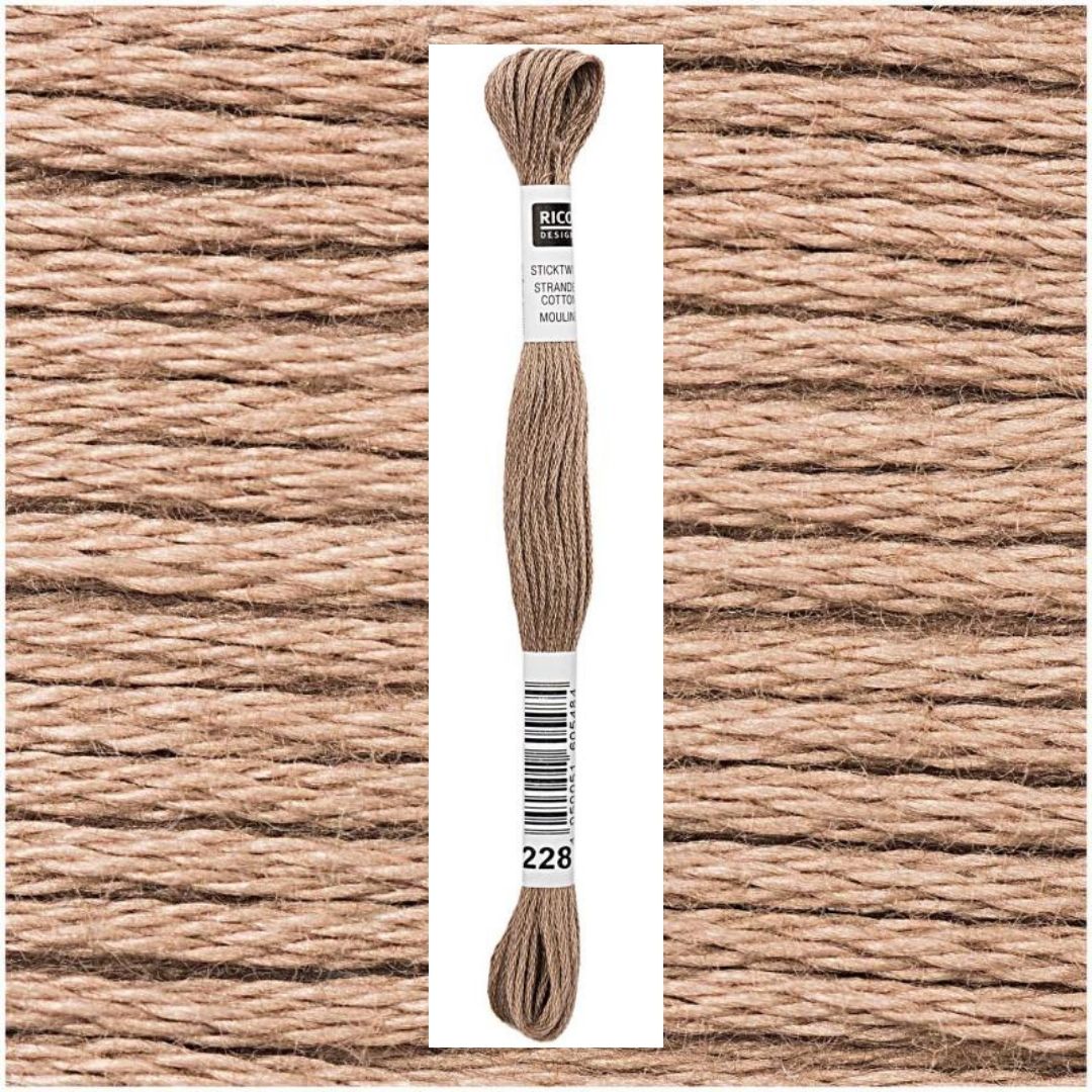 Stickgarn Sticktwist Rico-Design 6-fach 8m 100% Baumwolle Nr. 228 Farbe beige 03