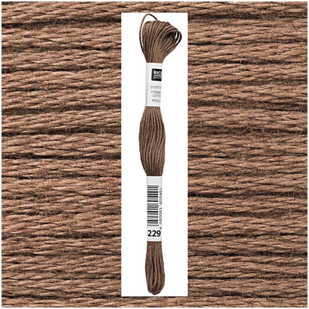 Stickgarn Sticktwist Rico-Design 6-fach 8m 100% Baumwolle Nr. 229 Farbe beige 04
