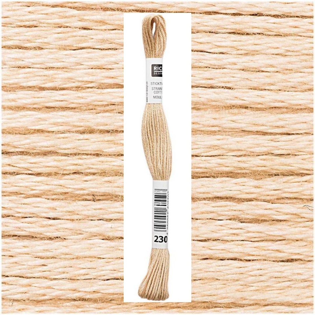 Stickgarn Sticktwist Rico-Design 6-fach 8m 100% Baumwolle Nr. 230 Farbe sand 01
