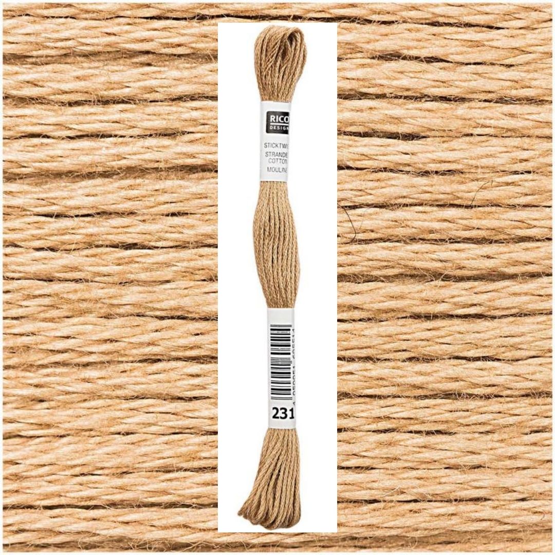 Stickgarn Sticktwist Rico-Design 6-fach 8m 100% Baumwolle Nr. 231 Farbe sand 02