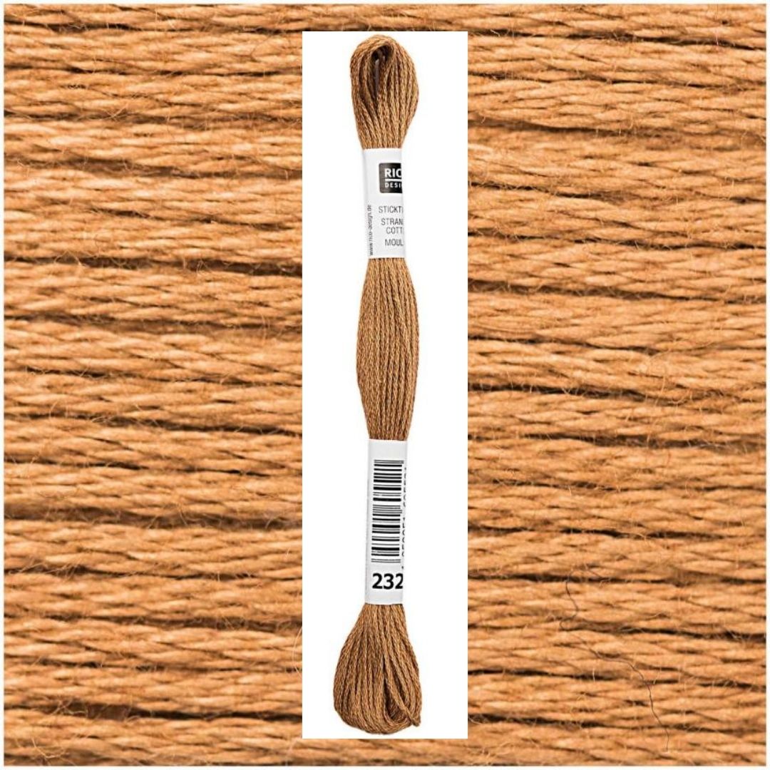 Stickgarn Sticktwist Rico-Design 6-fach 8m 100% Baumwolle Nr. 232 Farbe sand 03