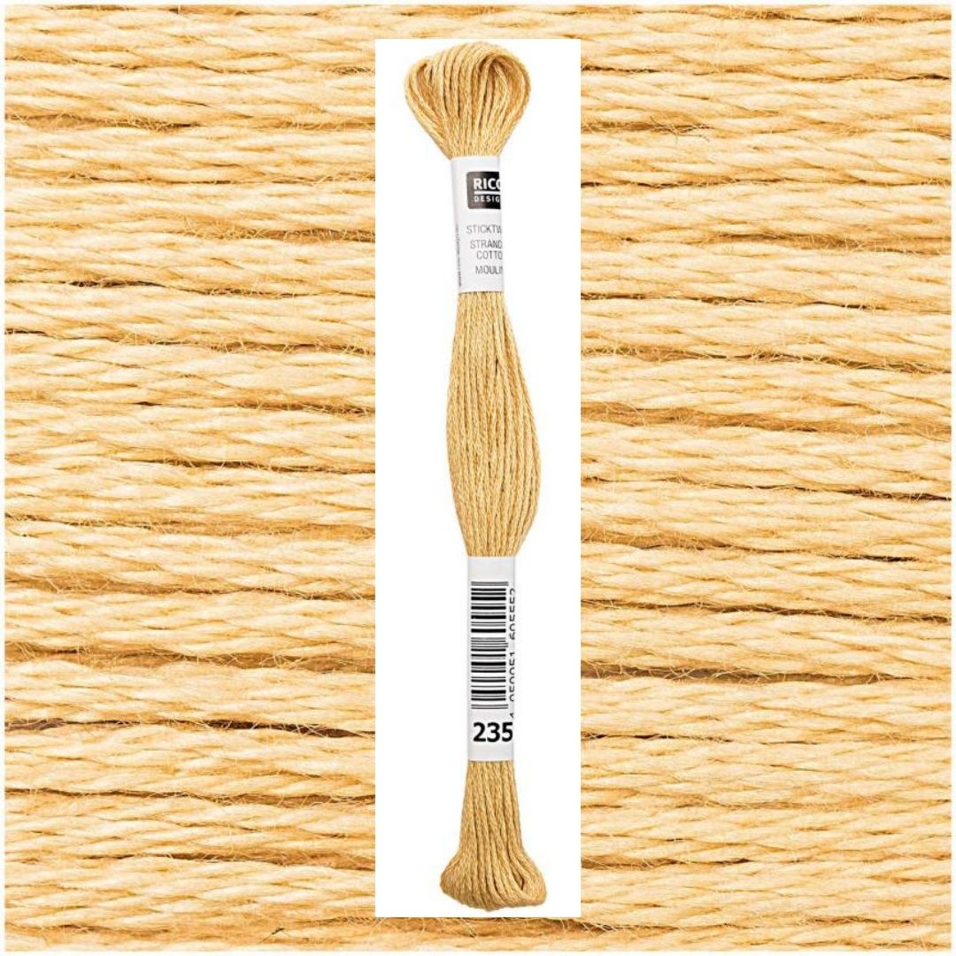 Stickgarn Sticktwist Rico-Design 6-fach 8m 100% Baumwolle Nr. 235 Farbe senf 01