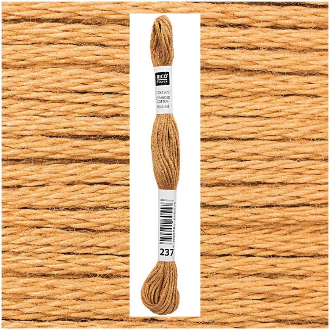 Stickgarn Sticktwist Rico-Design 6-fach 8m 100% Baumwolle Nr. 237 Farbe senf 03