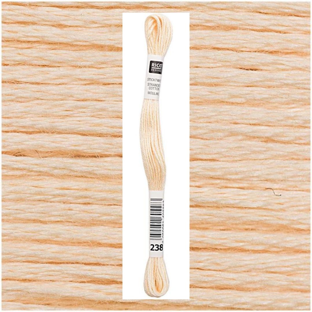 Stickgarn Sticktwist Rico-Design 6-fach 8m 100% Baumwolle Nr. 238 Farbe ocker 01