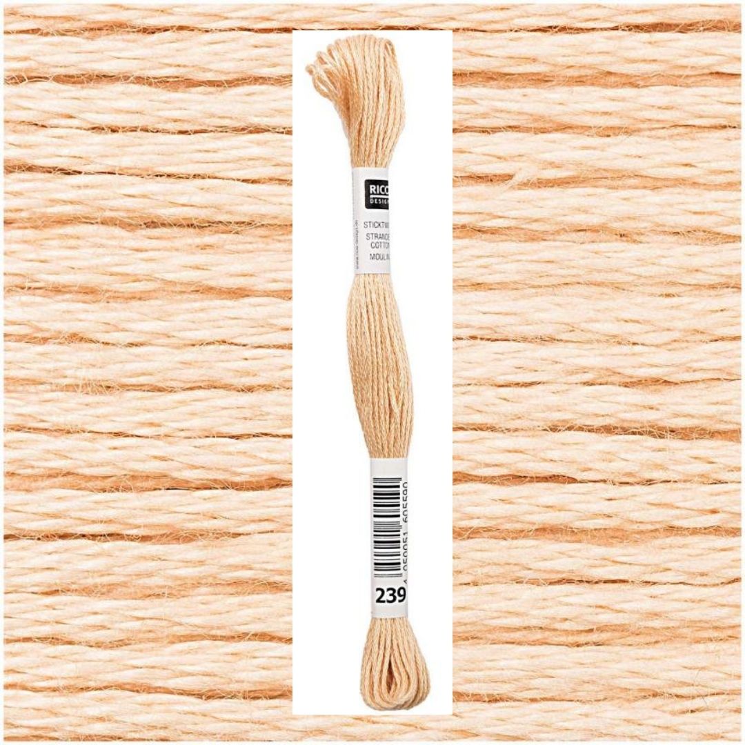 Stickgarn Sticktwist Rico-Design 6-fach 8m 100% Baumwolle Nr. 239 Farbe ocker 02