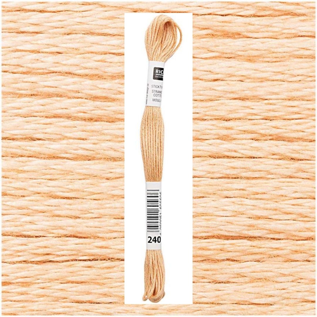 Stickgarn Sticktwist Rico-Design 6-fach 8m 100% Baumwolle Nr. 240 Farbe ocker 03