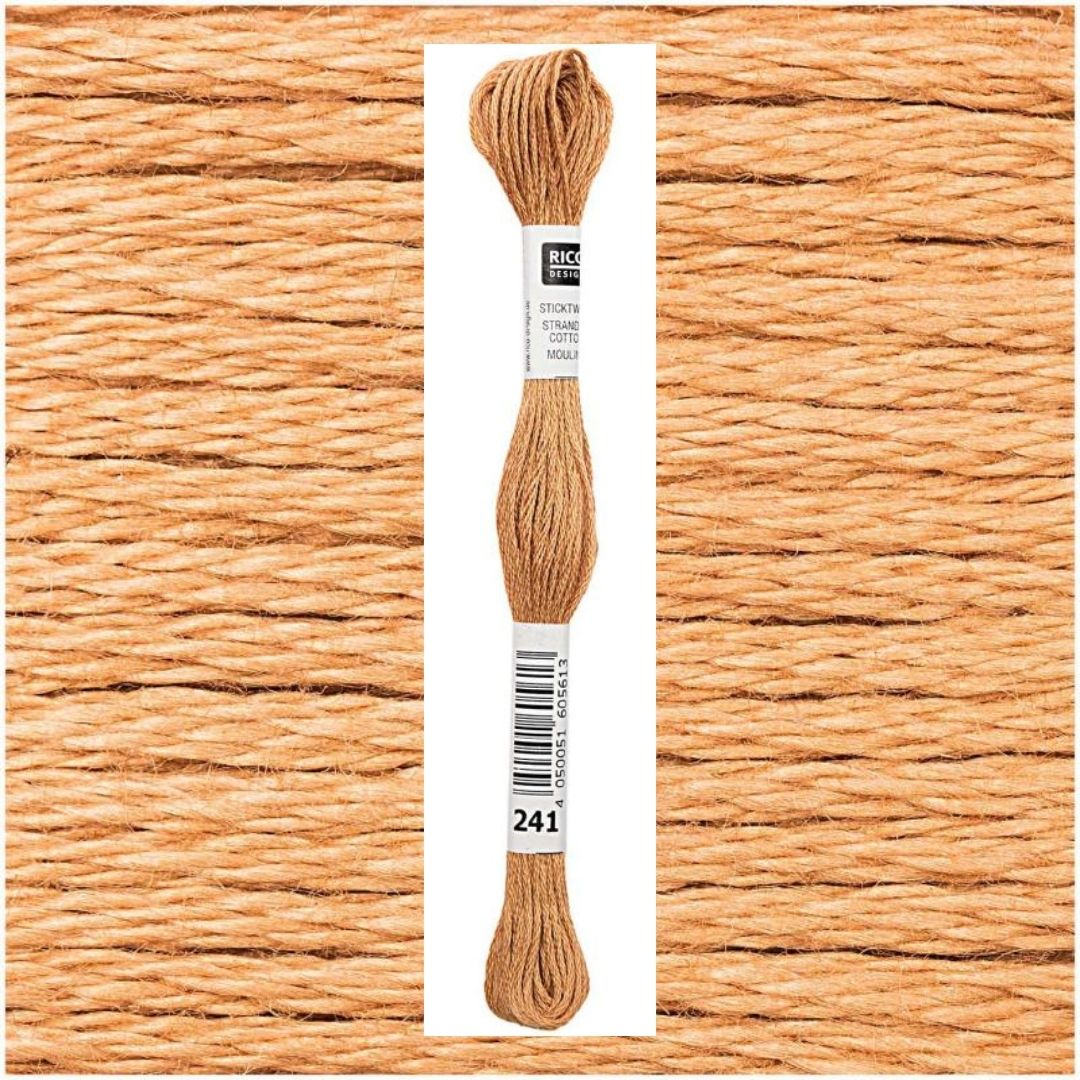 Stickgarn Sticktwist Rico-Design 6-fach 8m 100% Baumwolle Nr. 241 Farbe ocker 04