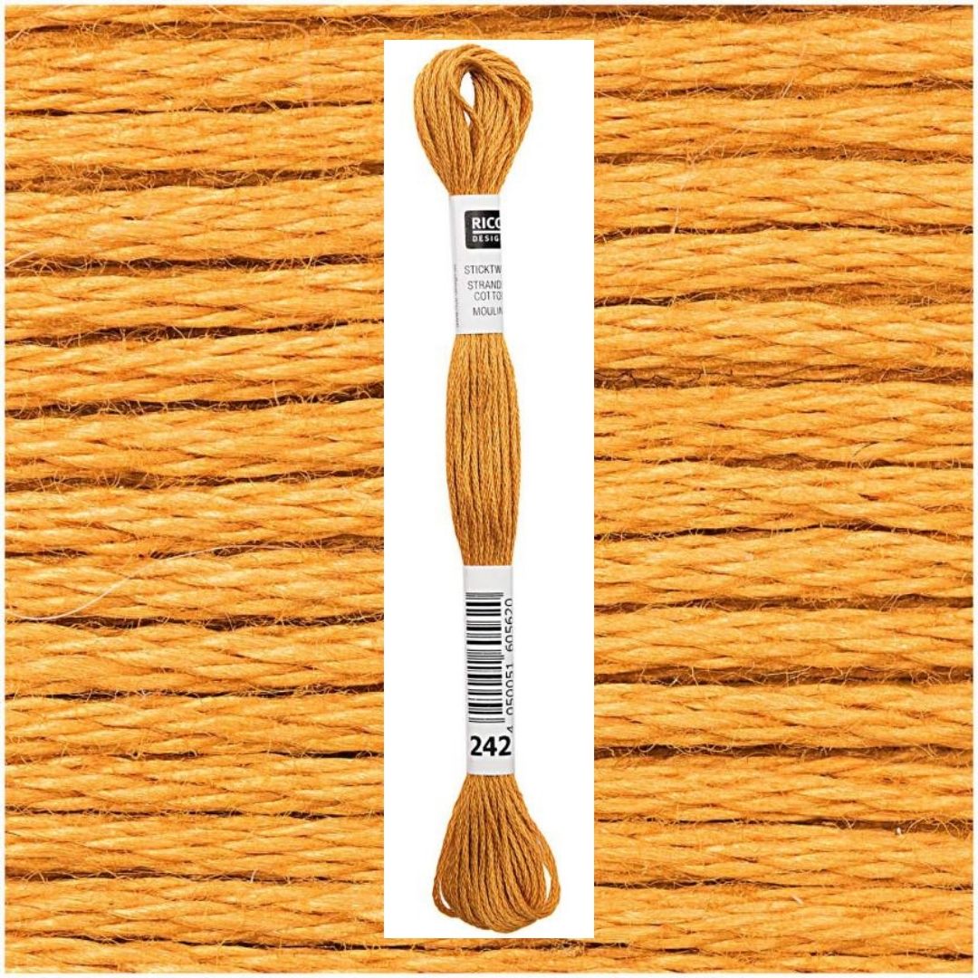 Stickgarn Sticktwist Rico-Design 6-fach 8m 100% Baumwolle Nr. 242 Farbe bronze 01