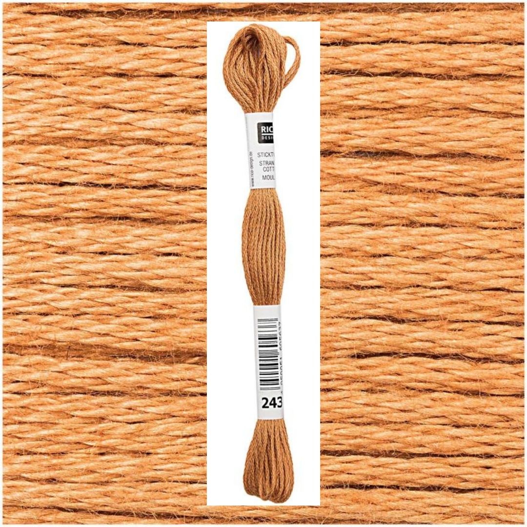 Stickgarn Sticktwist Rico-Design 6-fach 8m 100% Baumwolle Nr. 243 Farbe bronze 02