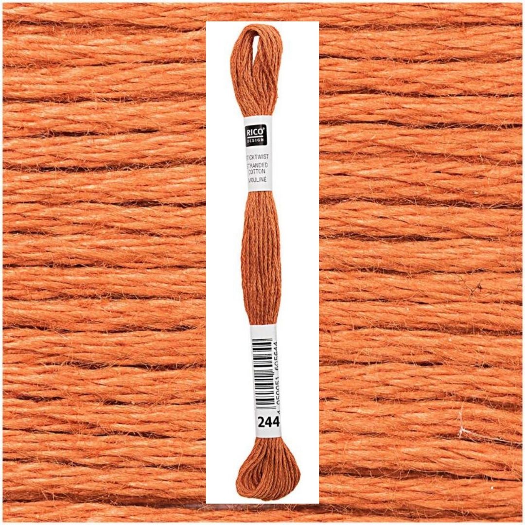Stickgarn Sticktwist Rico-Design 6-fach 8m 100% Baumwolle Nr. 244 Farbe rost 01