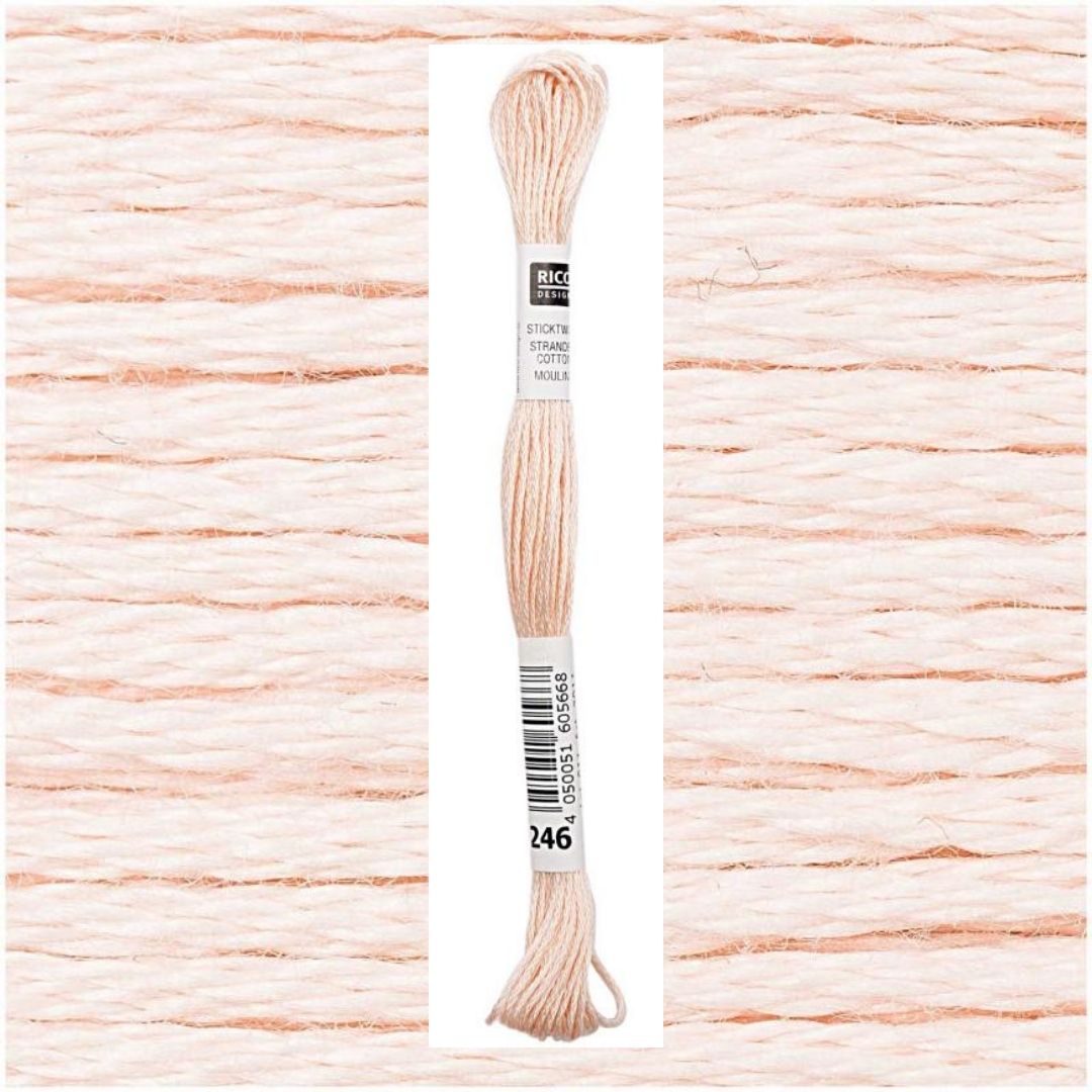 Stickgarn Sticktwist Rico-Design 6-fach 8m 100% Baumwolle Nr. 246 Farbe rotbraun 01