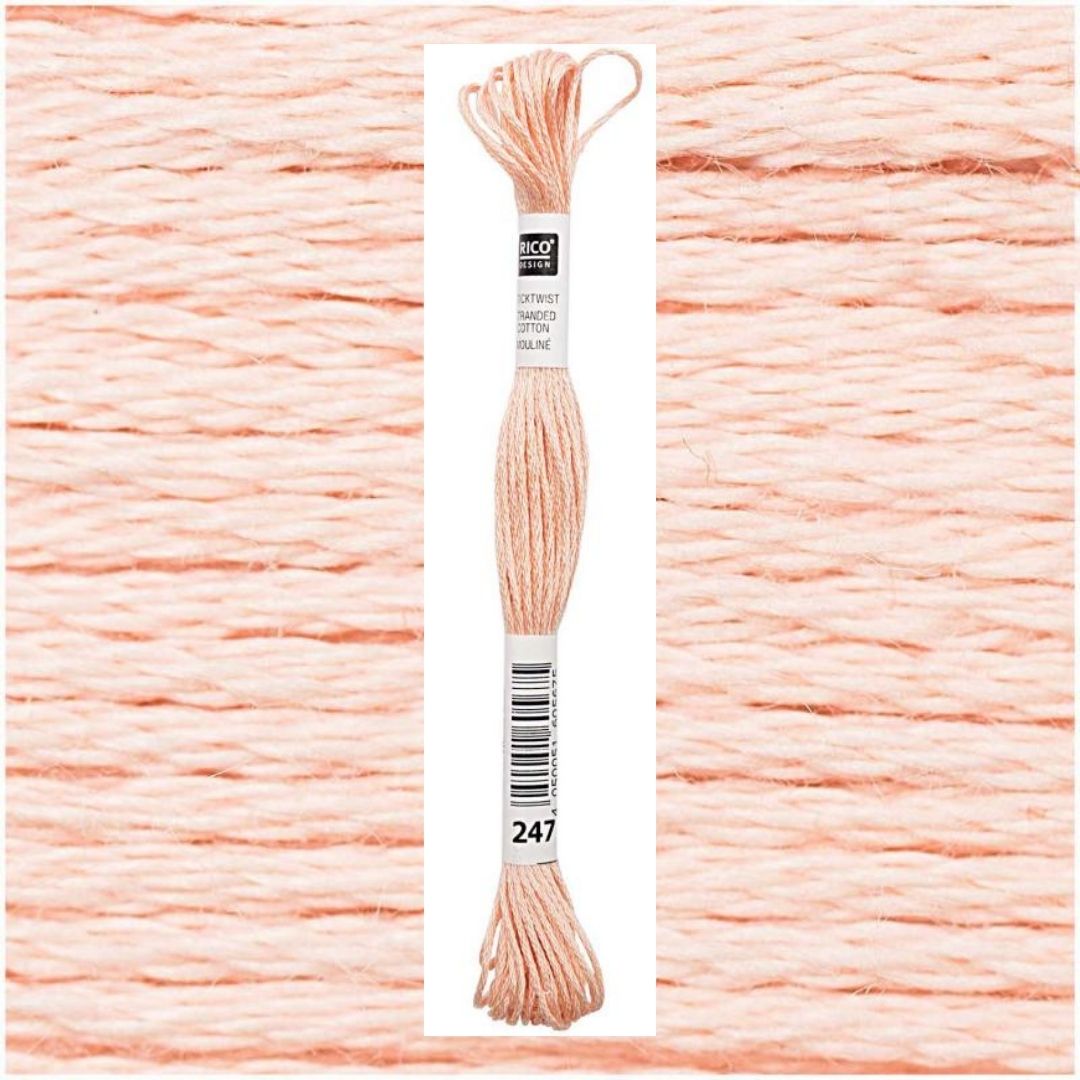Stickgarn Sticktwist Rico-Design 6-fach 8m 100% Baumwolle Nr. 247 Farbe rotbraun 02