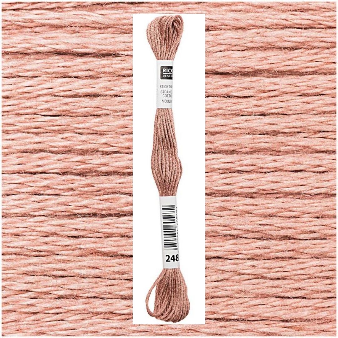 Stickgarn Sticktwist Rico-Design 6-fach 8m 100% Baumwolle Nr. 248 Farbe rotbraun 03