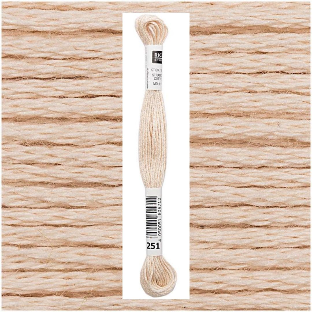 Stickgarn Sticktwist Rico-Design 6-fach 8m 100% Baumwolle Nr. 251 Farbe rosenholz 01