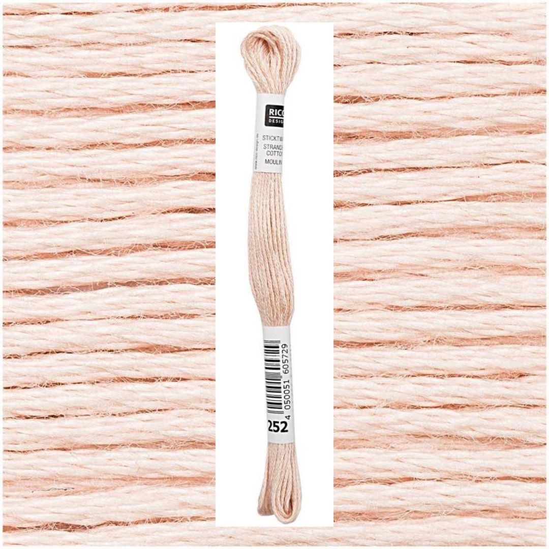 Stickgarn Sticktwist Rico-Design 6-fach 8m 100% Baumwolle Nr. 252 Farbe rosenholz 02