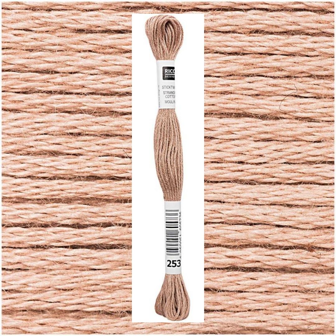 Stickgarn Sticktwist Rico-Design 6-fach 8m 100% Baumwolle Nr. 253 Farbe rosenholz 03
