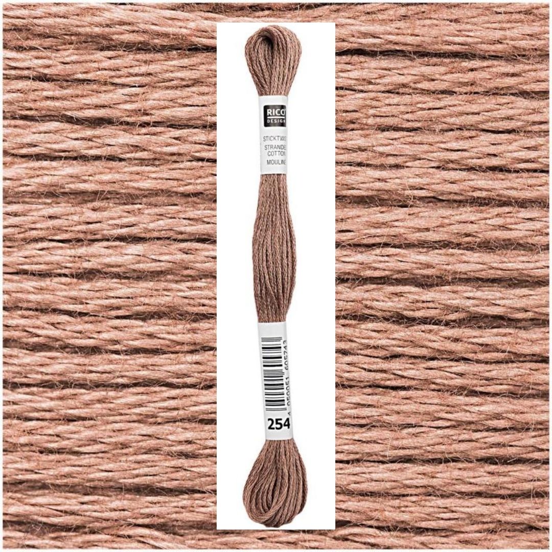 Stickgarn Sticktwist Rico-Design 6-fach 8m 100% Baumwolle Nr. 254 Farbe rosenholz 04
