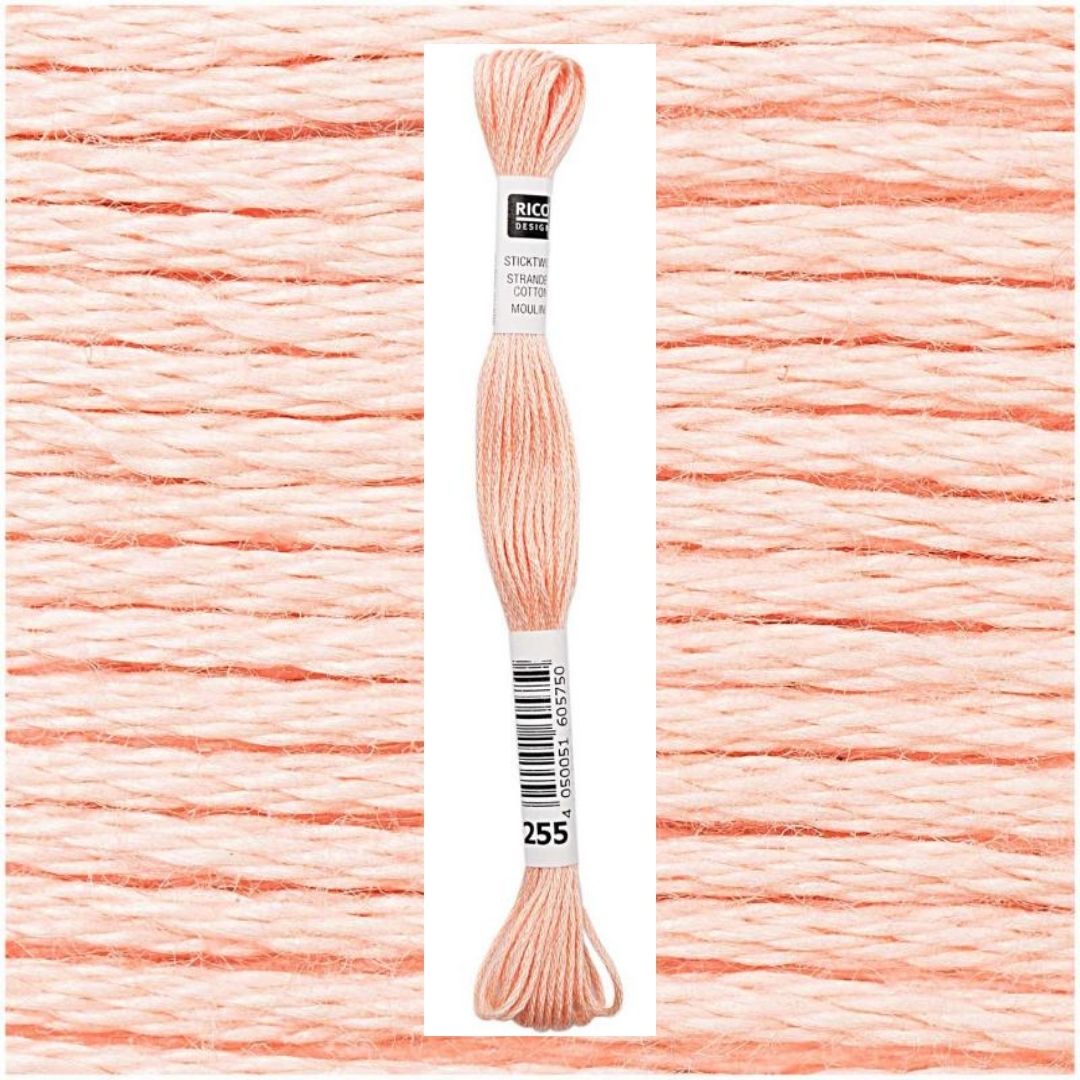 Stickgarn Sticktwist Rico-Design 6-fach 8m 100% Baumwolle Nr. 255 Farbe granatrot 01