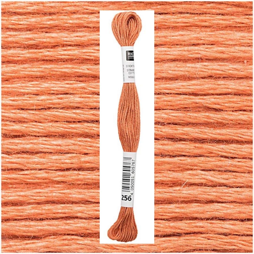 Stickgarn Sticktwist Rico-Design 6-fach 8m 100% Baumwolle Nr. 256 Farbe granatrot 02