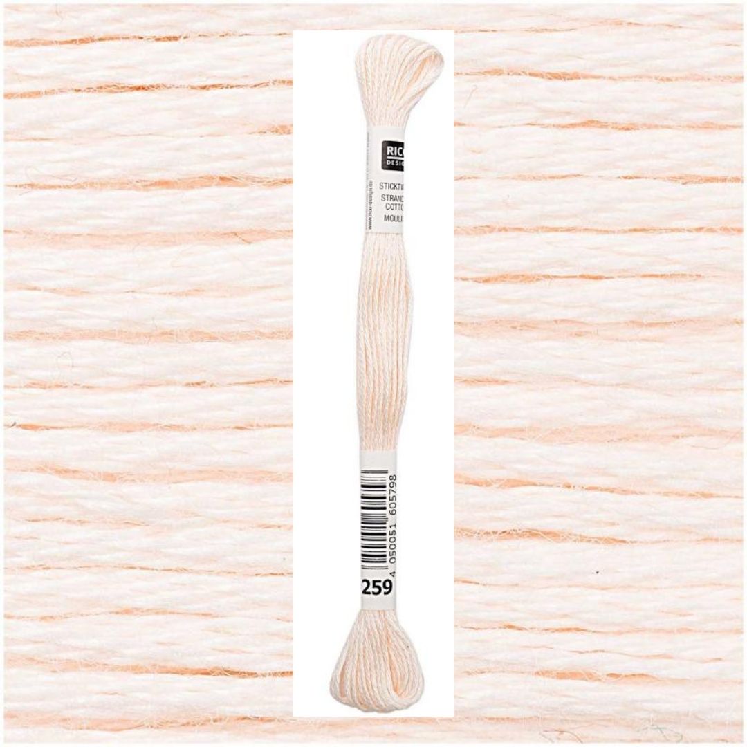 Stickgarn Sticktwist Rico-Design 6-fach 8m 100% Baumwolle Nr. 259 Farbe natur hell