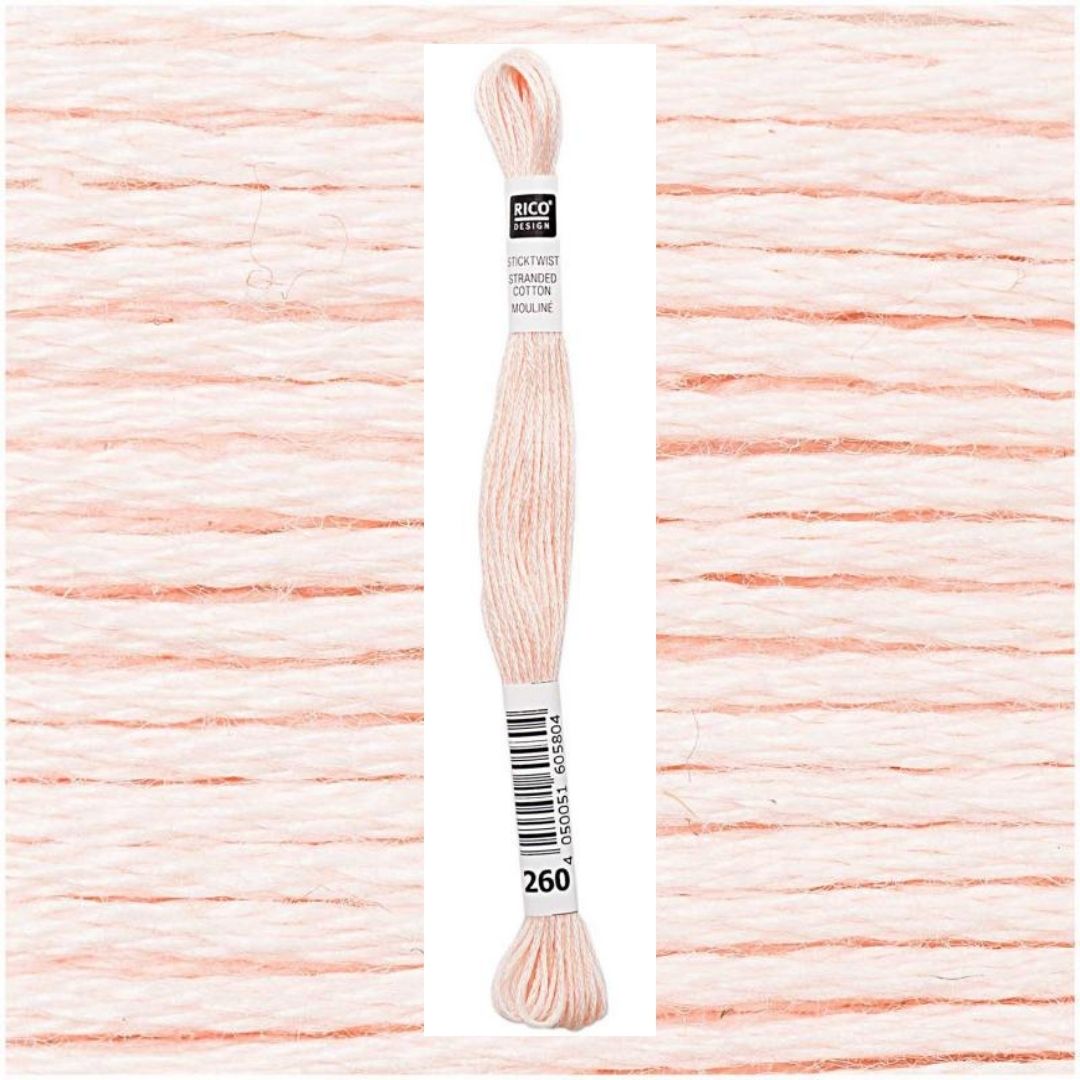 Stickgarn Sticktwist Rico-Design 6-fach 8m 100% Baumwolle Nr. 260 Farbe lachsrosa