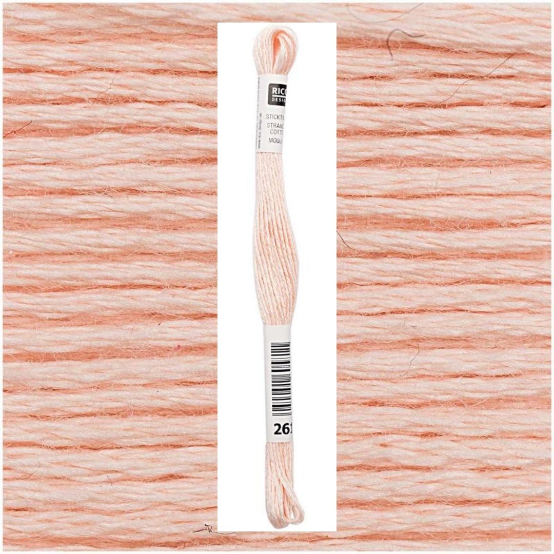 Stickgarn Sticktwist Rico-Design 6-fach 8m 100% Baumwolle Nr. 261 Farbe lachsrosa